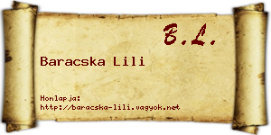 Baracska Lili névjegykártya