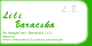 lili baracska business card